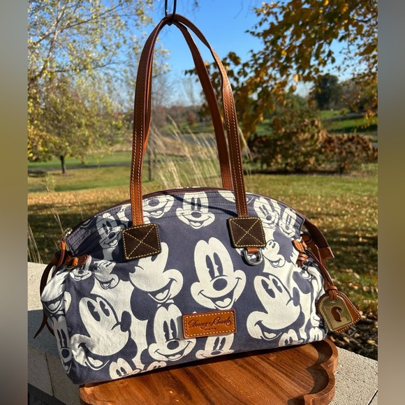 Dooney & Bourke Handbags - Vintage Dooney & Bourke Mickey Faces Large Domed Satchel Rare GUC